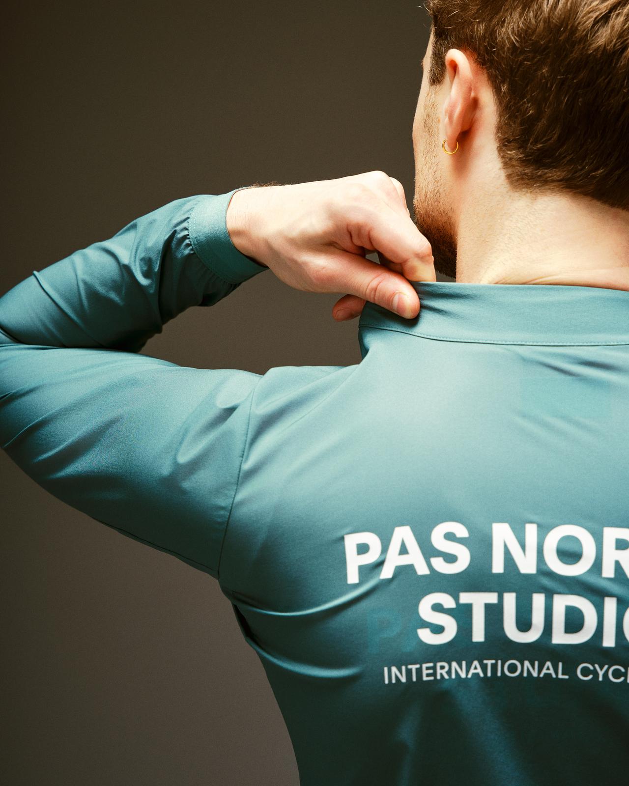 Pas Normal Studios - Men's Mechanism Stow Away Jacket - Grey Teal - Nuremberg Germany - Arm detail