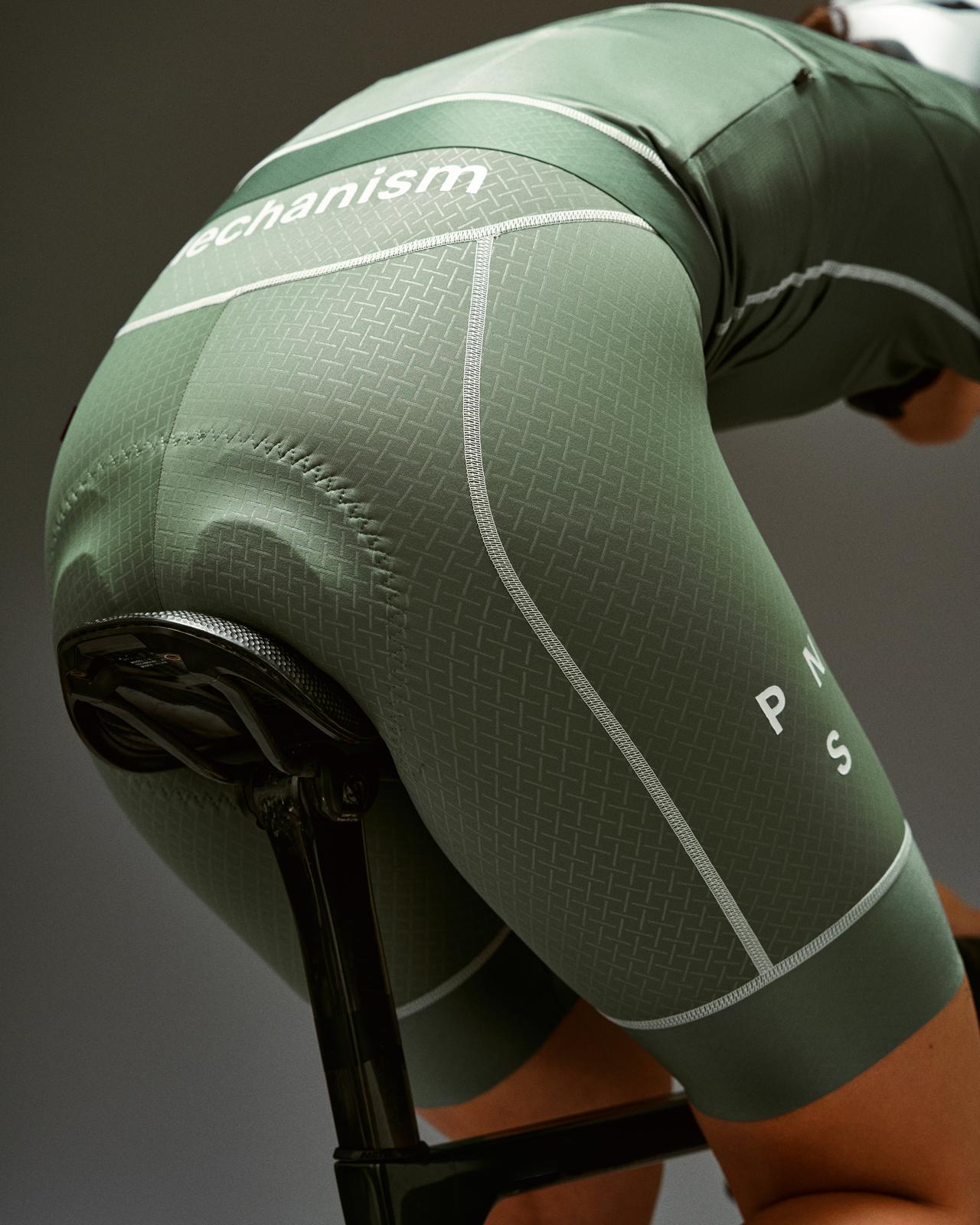 Pas Normal Studios - Women's Mechanism Bibs - Khaki Green - Nuremberg Germany - Chamois detail