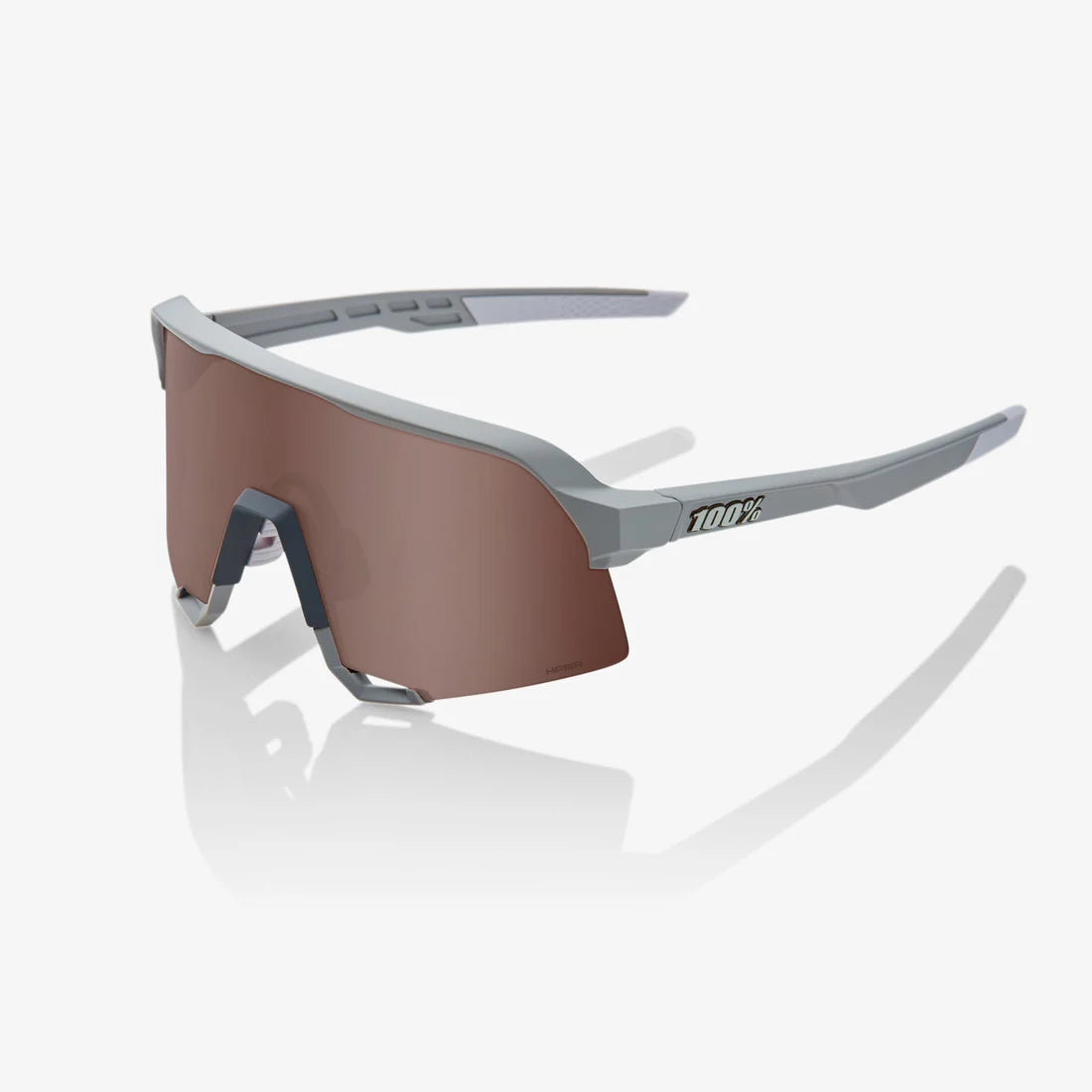 100% - Speedcraft - Soft Tact Stone Grey HiPER Crimson Silver Mirror Lense