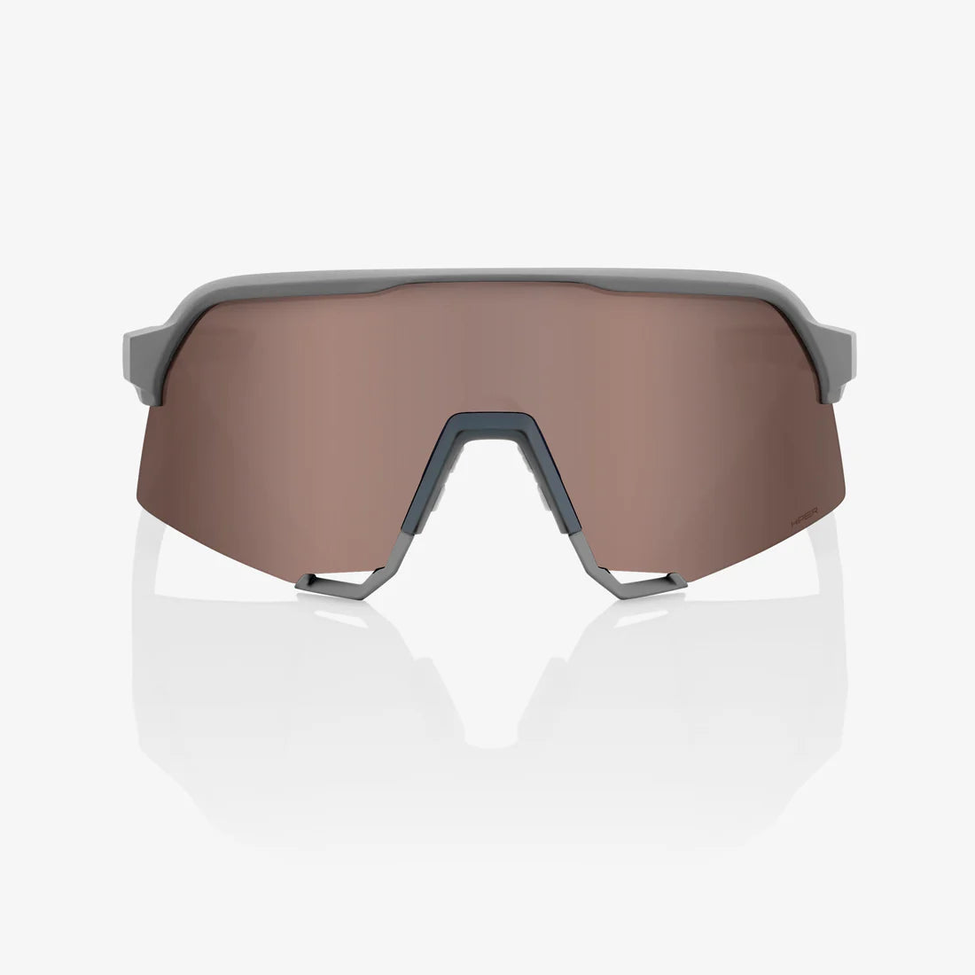 100% - Speedcraft - Soft Tact Stone Grey HiPER Crimson Silver Mirror Lense