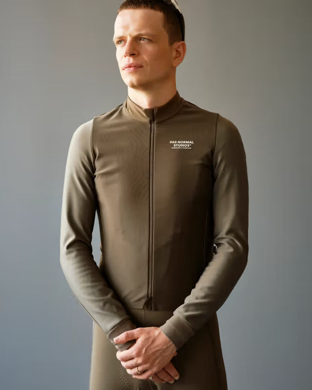 Pas Normal Studios - Men's Mechanism Thermal Long Sleeve Jersey - Earth / Dark Stone - Nuremberg, Germany 3