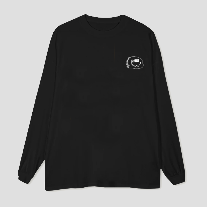 Holy Hardcore Ride Oversized Logo Long Sleeve Tee - Black - Nuremberg Germany - Front view