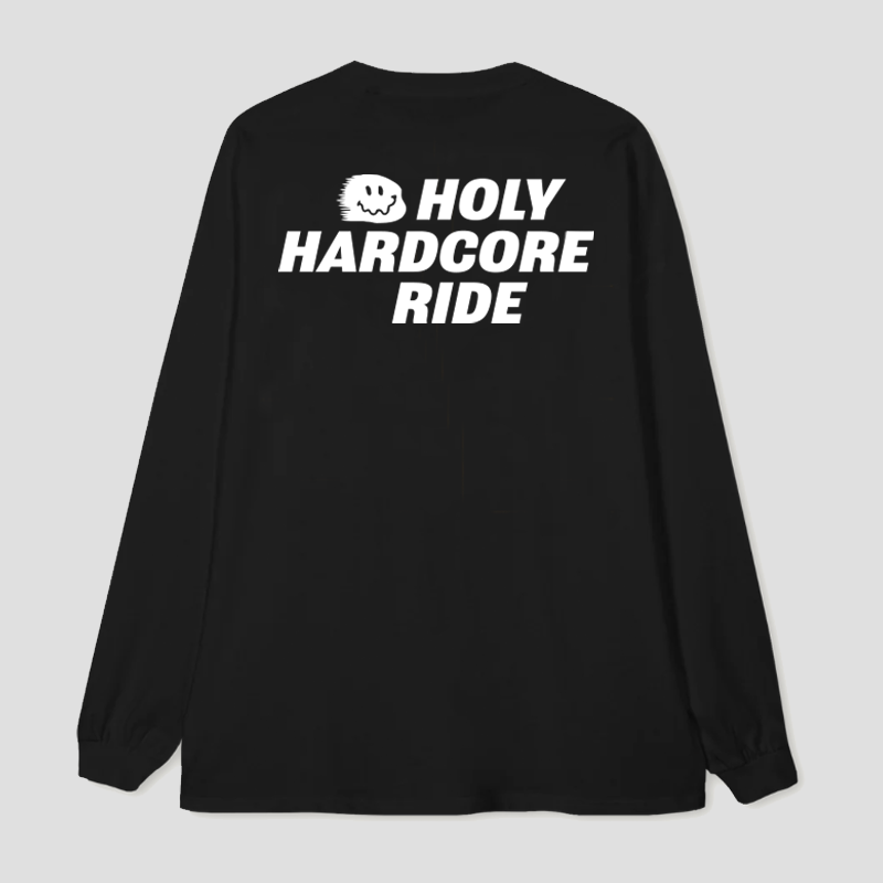 Holy Hardcore Ride Oversized Logo Long Sleeve Tee - Black - Nuremberg Germany - Back view