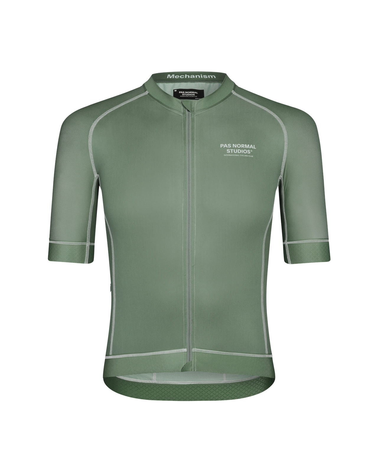 Pas Normal Studios - Men's Mechanism Jersey - Khaki Green - Nuremberg Germany - Front View