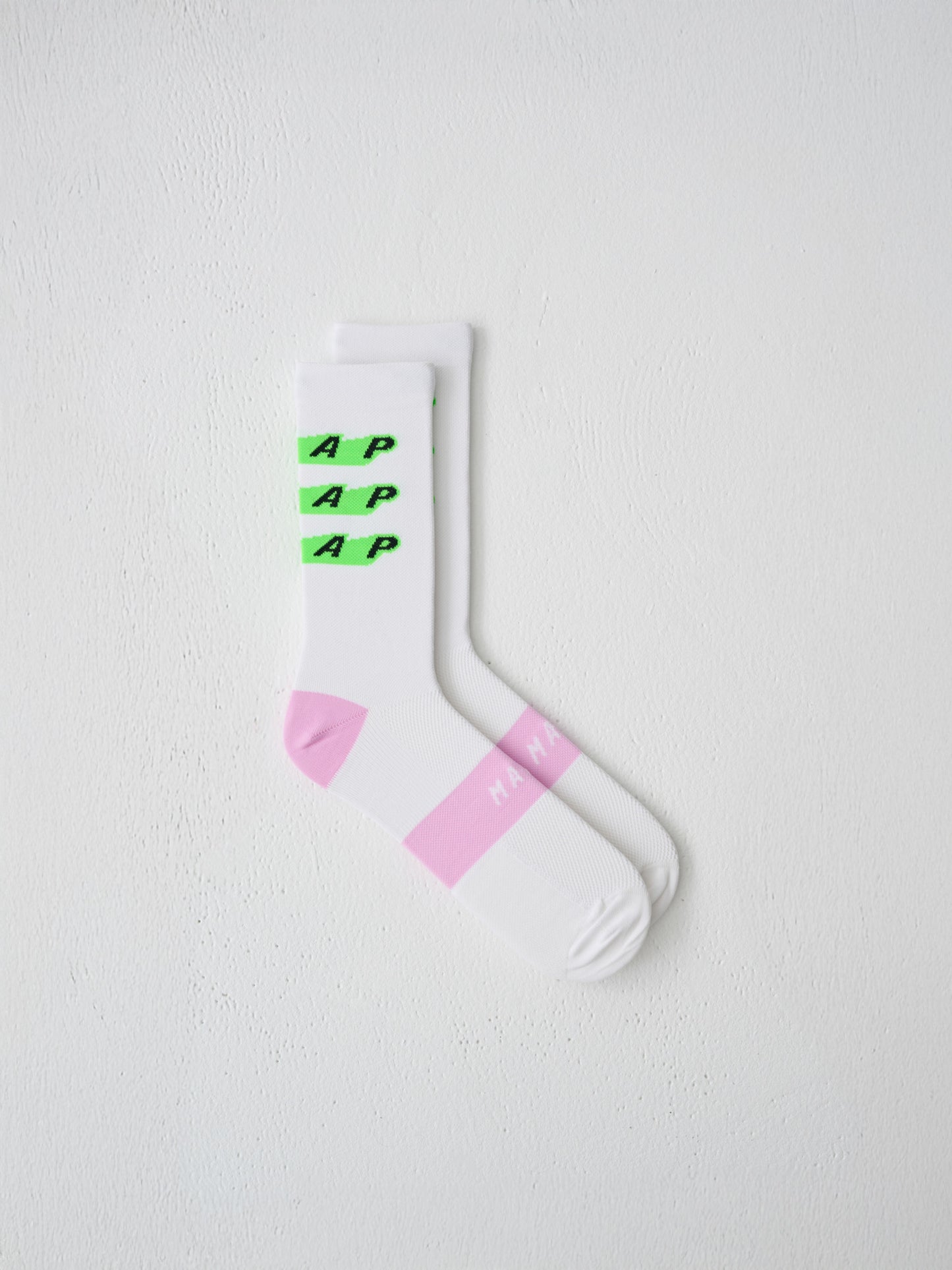 MAAP - Evade X Sock - White / Fluro Green - Nuremberg, Germany - full view 2