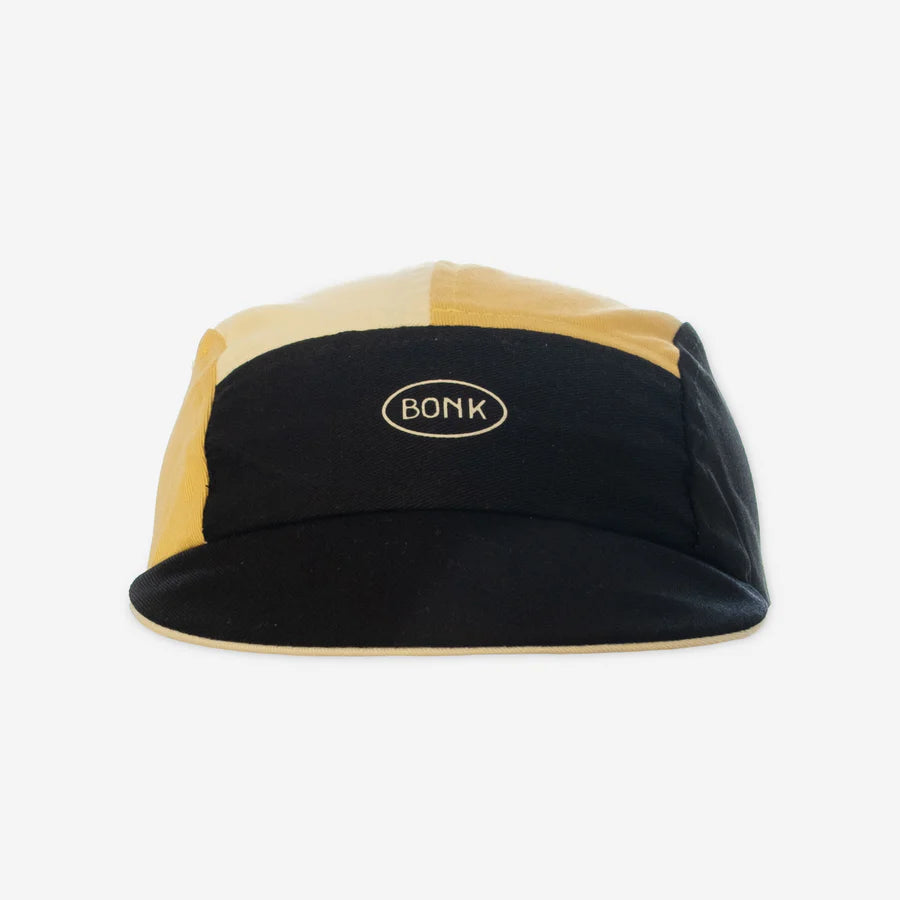 BONK - Pasta Cycling Cap - Black/Yellow - Nuremberg, Germany - Front view