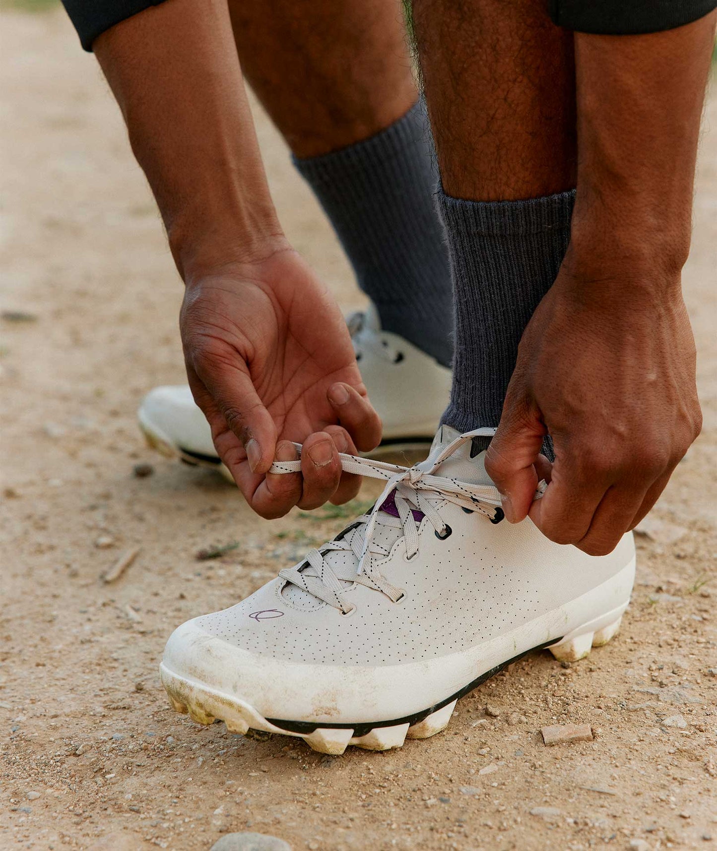 QUOC - Gran Tourer XC Lace Cycling Shoes - Chalk - Nuremberg Germany - Lace detail