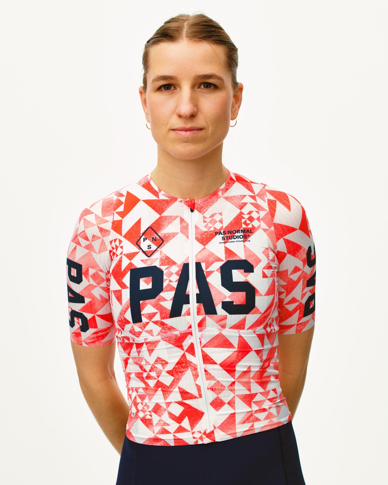 Pas Normal Studios - Women's PAS Mechanism Pro Jersey - PAS Origami - Nuremberg, Germany - Front View on model