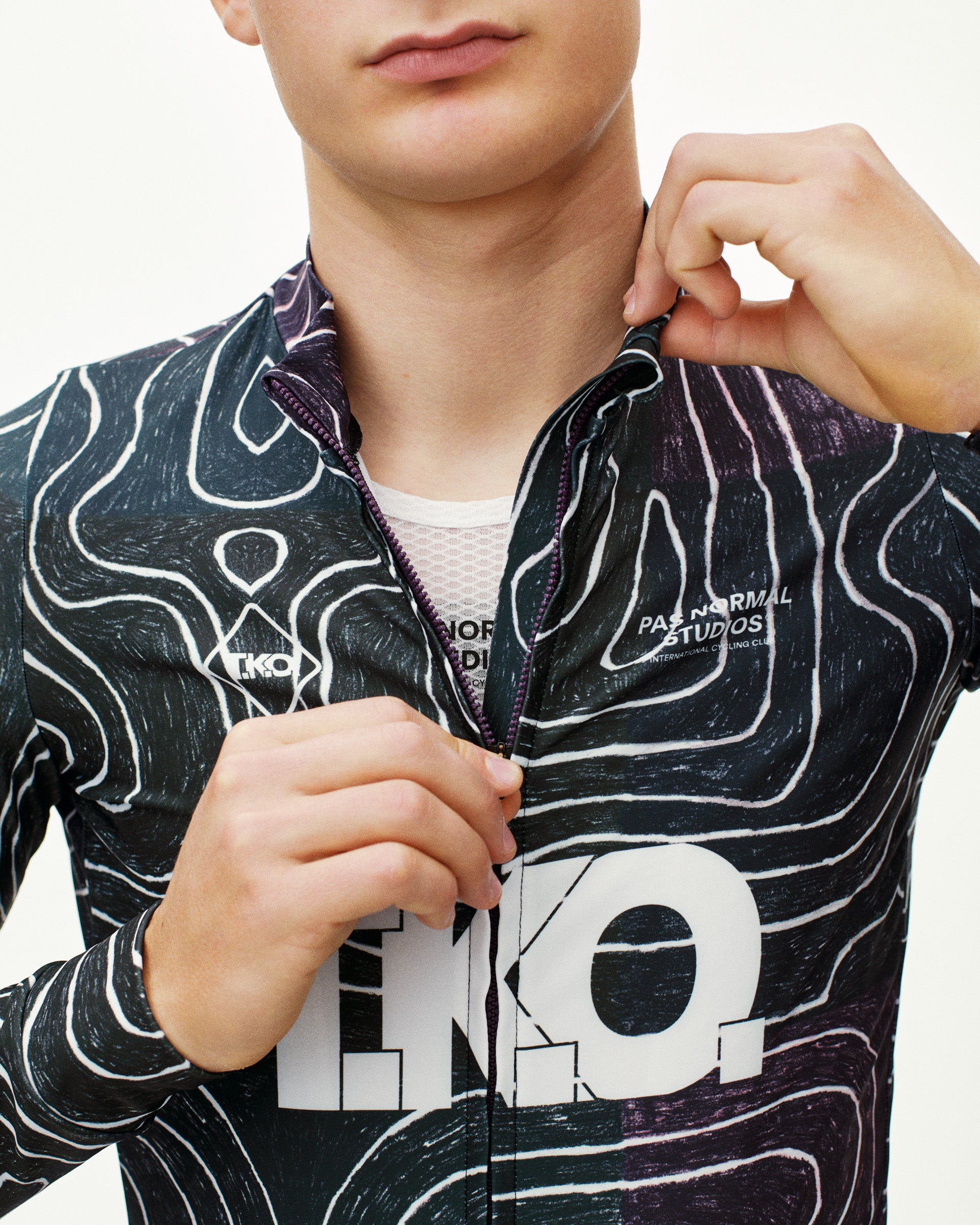 Pas Normal Studios - Men's T.K.O. Mechanism Long Sleeve Jersey - T.K.O. Black Multi - Nuremberg, Germany 