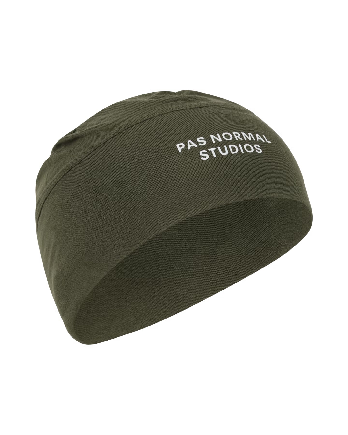 Pas Normal Studios - Logo Cycling Beanie - Olive - Nuremberg Germany - Full View