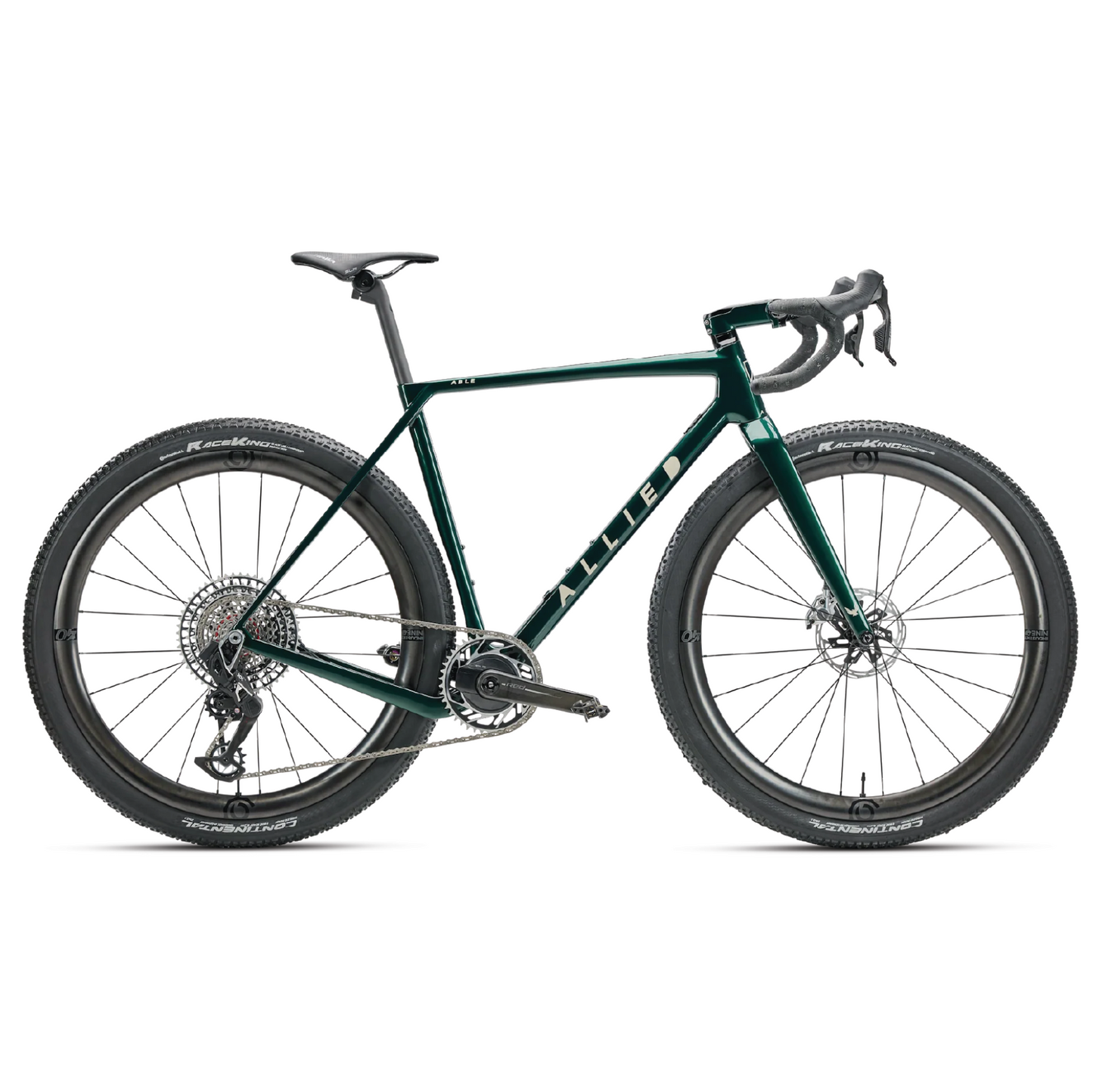 Green bicycle on a white background