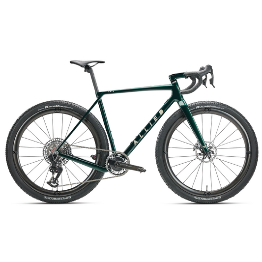 Green bicycle on a white background