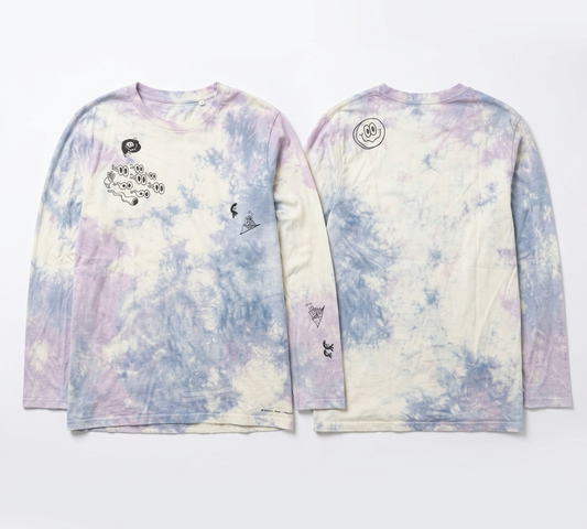 Holy Hardcore Ride Oversized Long Sleeve Tee - Tie-dye Purple