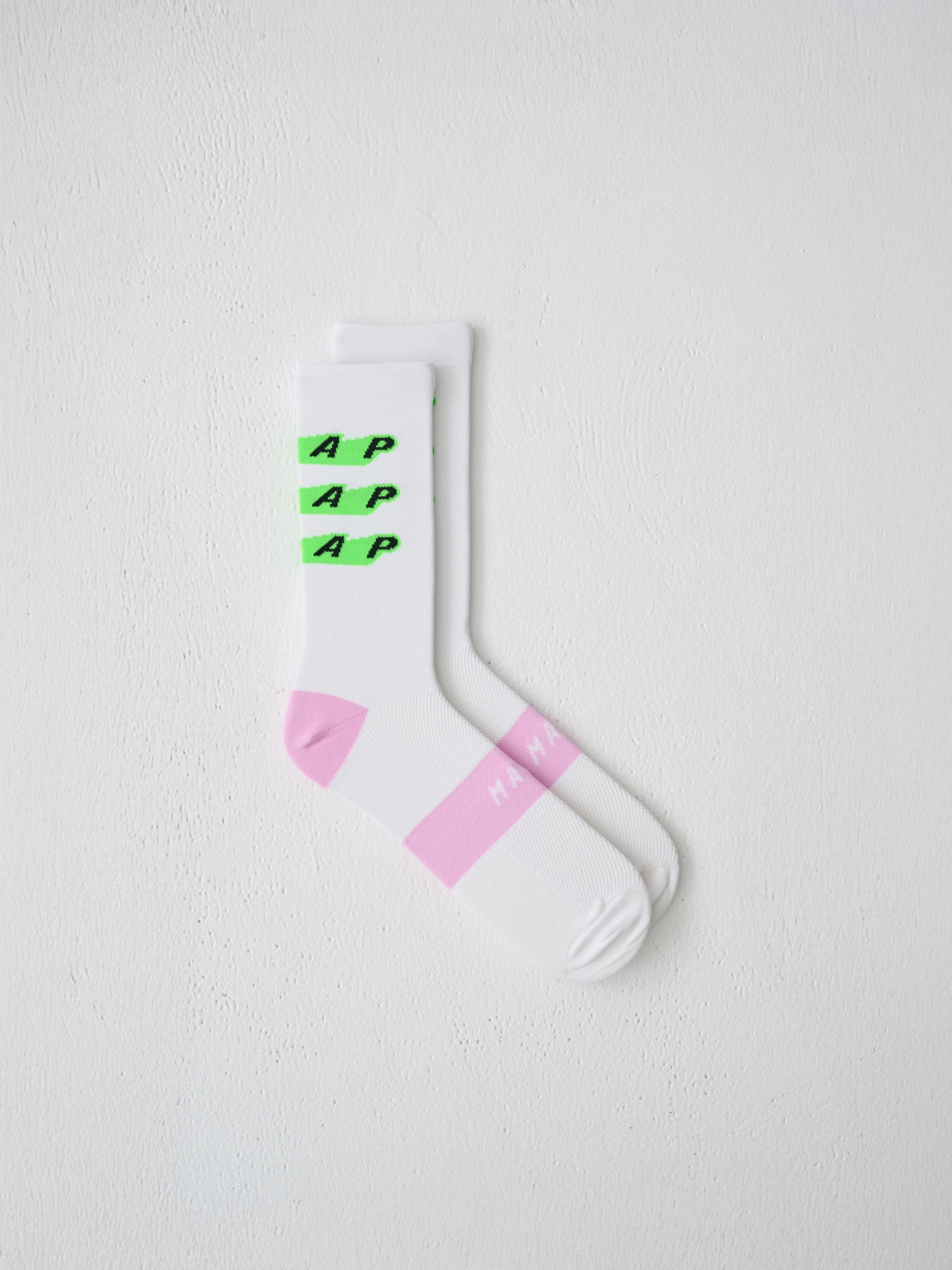MAAP - Evade X Sock - White / Fluro Green - Nuremberg, Germany - full view 2