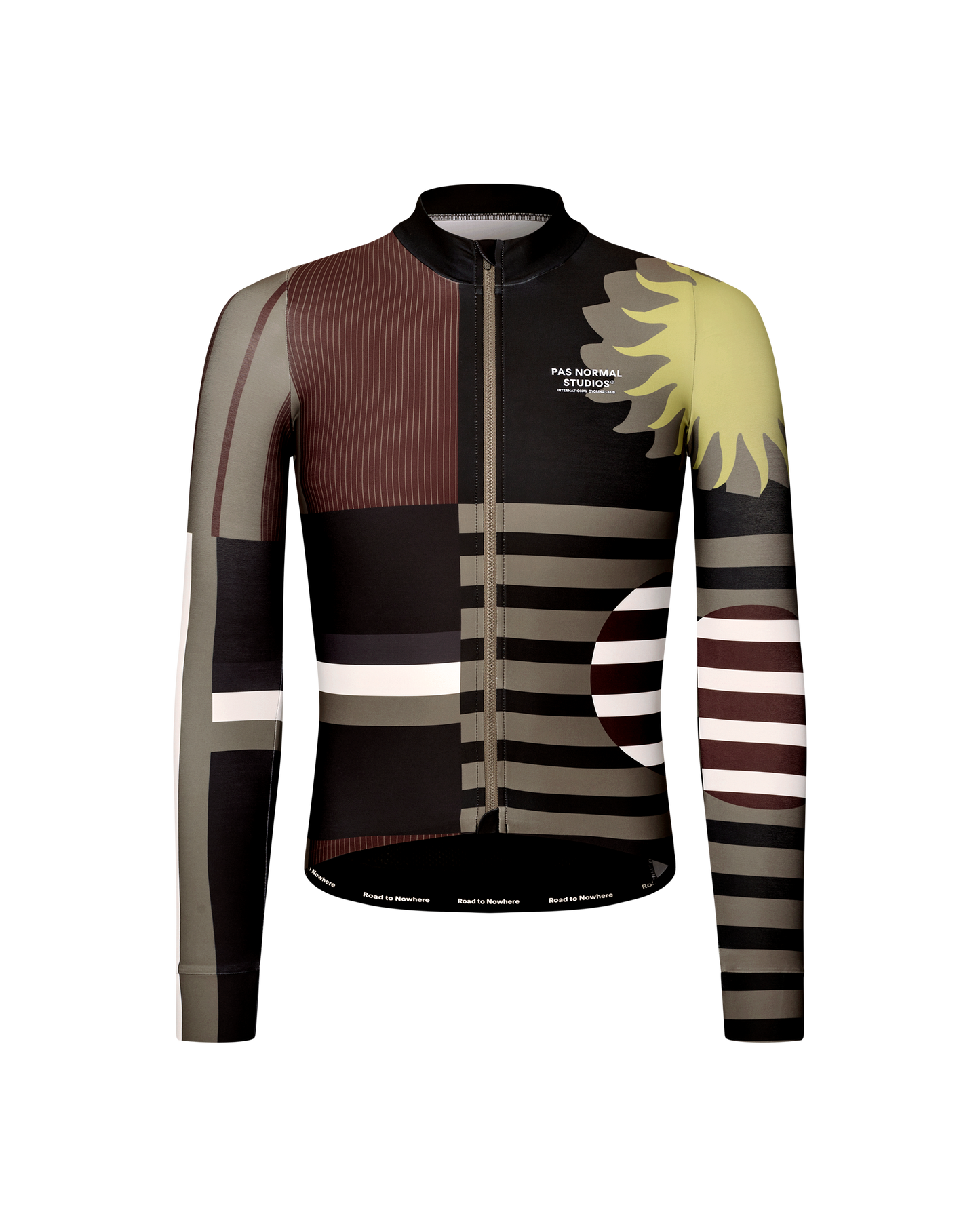 Pas Normal Studios - Men's Mechanism Long Sleeve Jersey - AOP International Dark Olive - Nuremberg, Germany