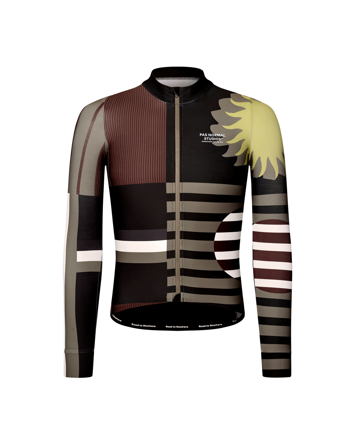 Pas Normal Studios - Men's Mechanism Long Sleeve Jersey - AOP International Dark Olive - Nuremberg, Germany