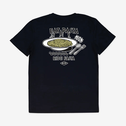 BONK - Pasta T-Shirt - Black - Nuremberg, Germany - back view 