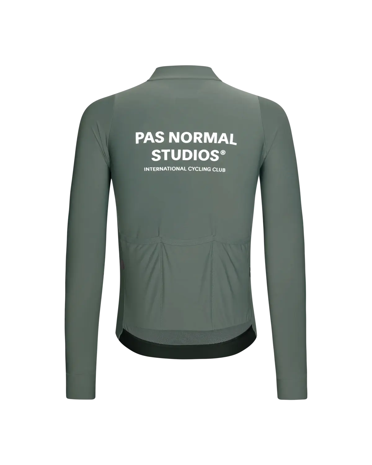 Pas Normal Studios - Men's - Mechanism Long Sleeve Jersey — Dark Moss - Nuremberg Germany - Rear View