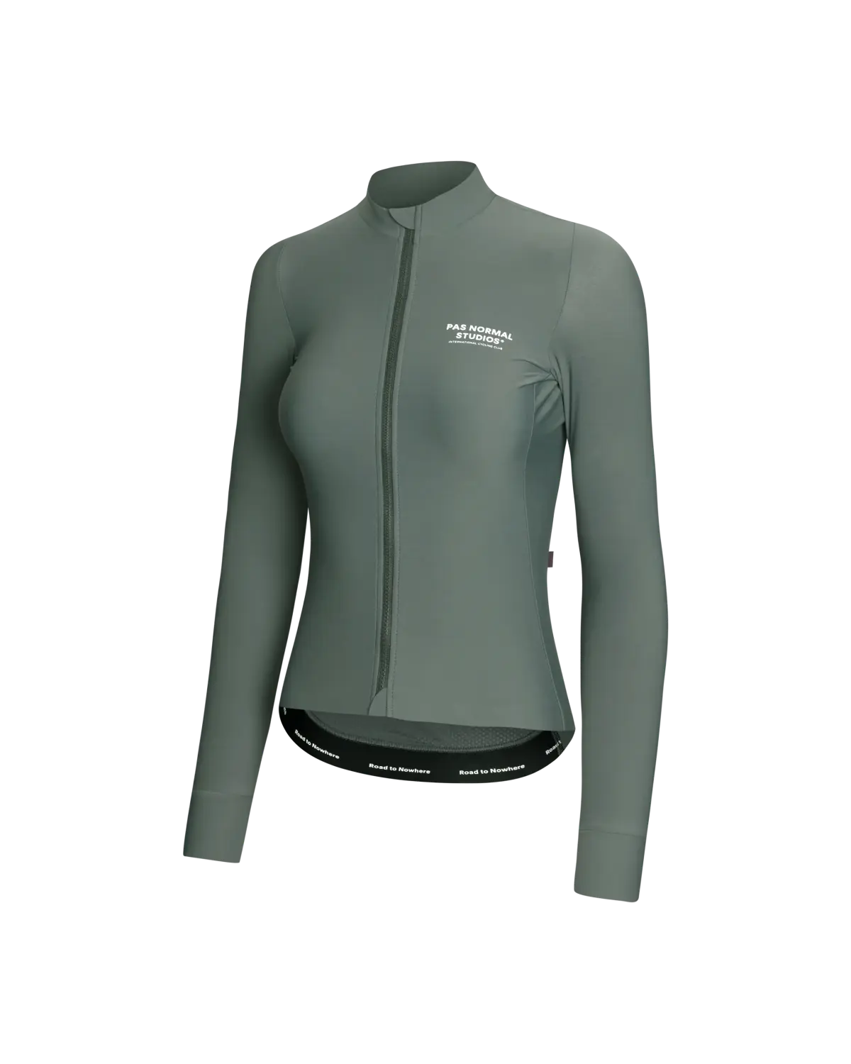 Pas Normal Studios - Women's Mechanism Long Sleeve Jersey - Dark Moss - Nuremberg Germany  - Front view 