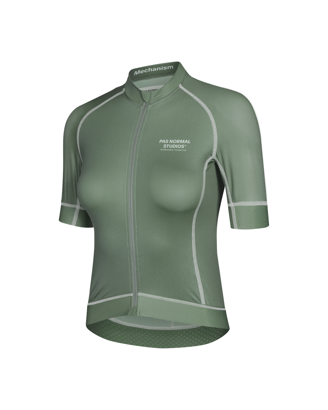 Pas Normal Studios - Women's Mechanism Jersey - Khaki Green - Nuremberg Germany - Side View 