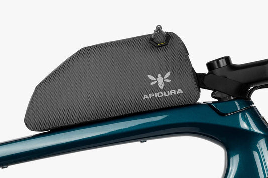 APIDURA - Expedition Bolt-On Top Tube Pack (1L) - Nuremberg, Germany - Side View on bike