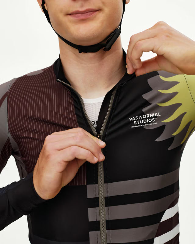 Pas Normal Studios - Men's Mechanism Long Sleeve Jersey - AOP International Dark Olive - Nuremberg, Germany