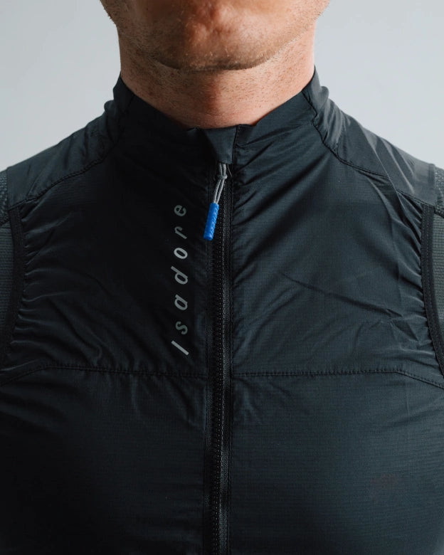 ISADORE - Men's Ultralight Wind Gilet - Black/Lunar Rock